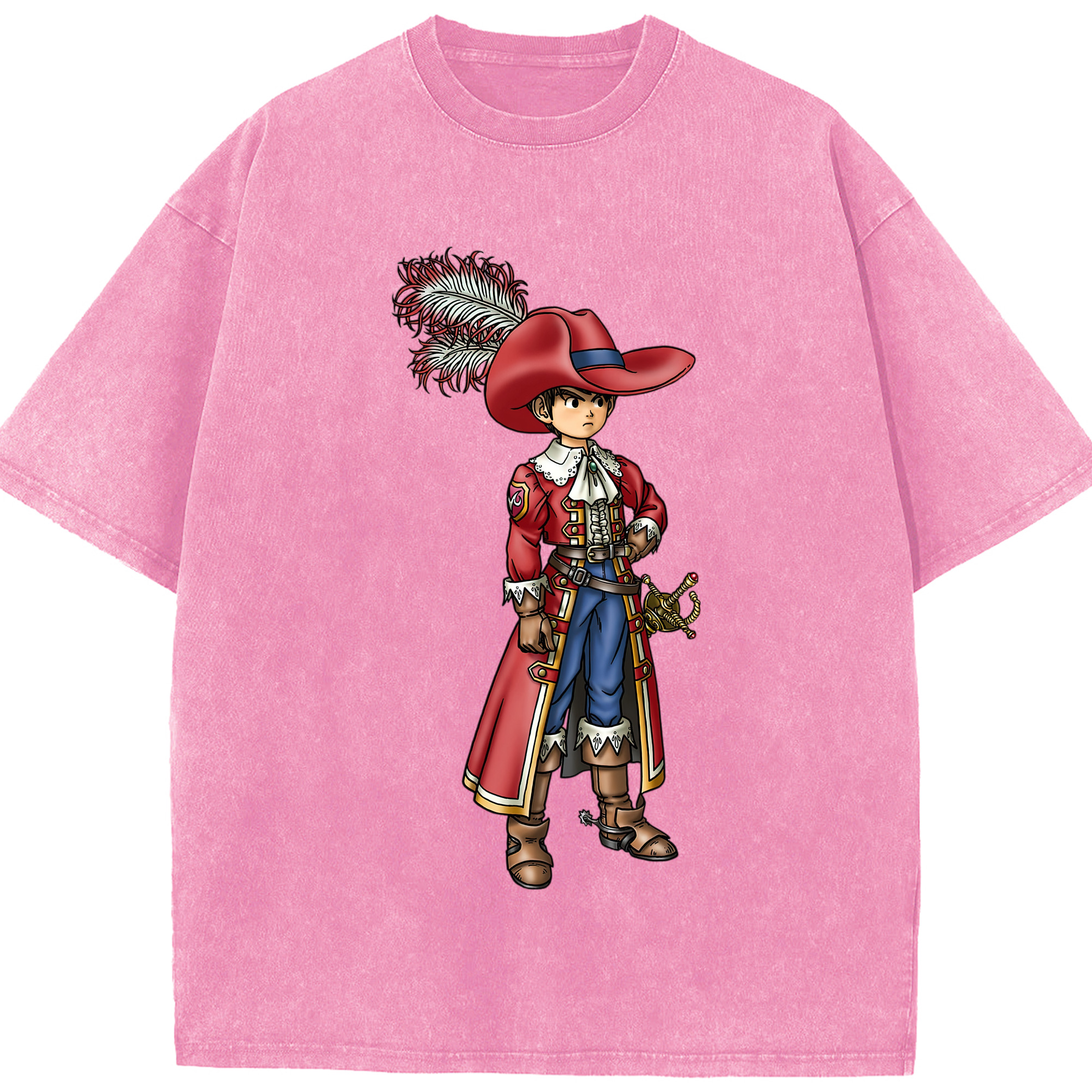 （画像用） ドラゴンクエスト Doragon Kuesuto Dragon Quest 綿100% ヴィンテージ風 半袖Tシャツ（フロントプリント）